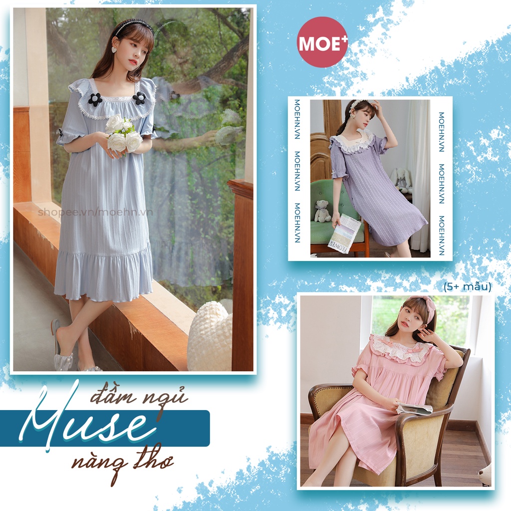 HÀNG SẴN_CÓ BIGSIZE _Đầm ngủ Cotton Muse Nàng Thơ Hè Thu 2022