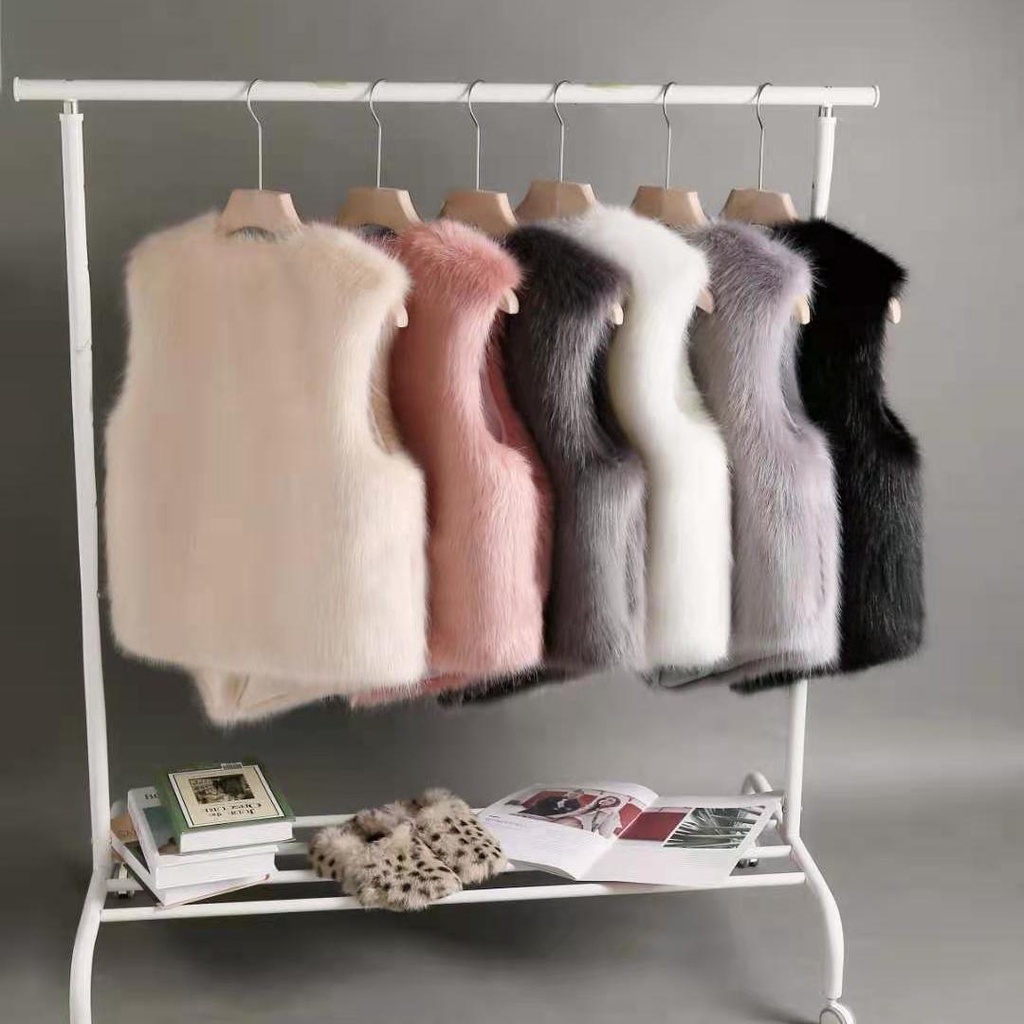 Áo Khoác Lông Thỏ Sát Nách Dáng Ngắn Phong Cách Thời Trang Mới 2021 Cho Nữ