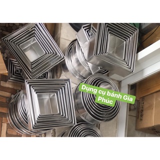 Khuôn vuông đáy liền 10cm đến 30cm