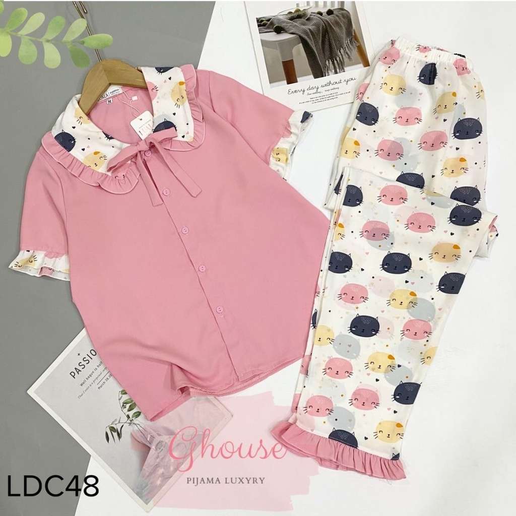 Đồ Ngủ Pijama Lụa Satin Tay Cộc  Siêu Xinh, Dài Cộc  Mềm Mịn, Độc Lạ Khó Tìm, Sanh Chảnh Hàn Quốc