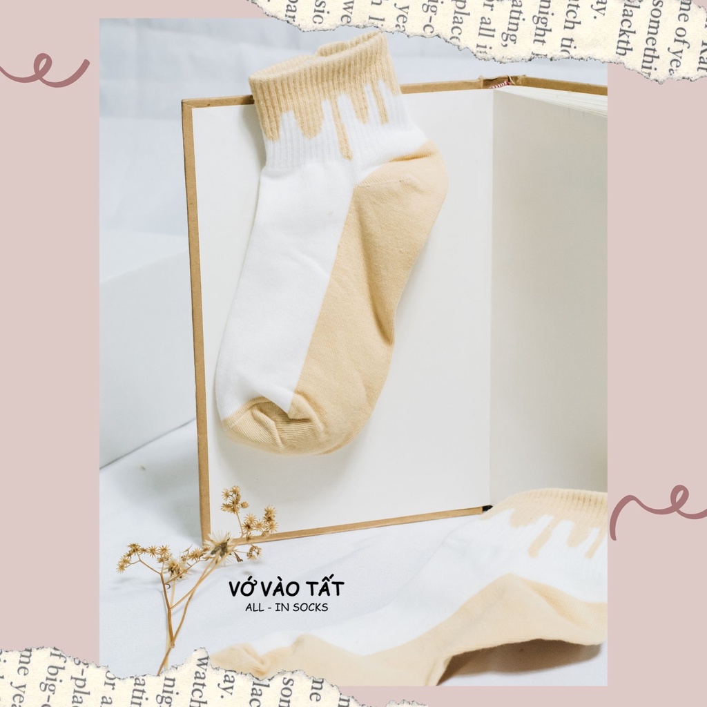 TẤT VỚ NỮ CỔ NGẮN NÂU VÀNG