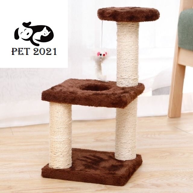 Cây Cào Móng 3 Tầng - Trụ Cào Móng 3 Tầng Cho Mèo Có Đệm Nằm Kèm Đồ Chơi - PET 2021