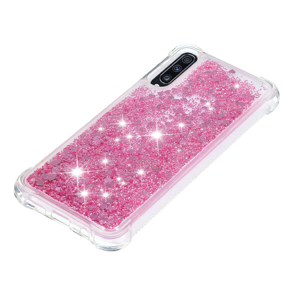 Transparent Clear Back Cover For Samsung Galaxy A3 A5 2016 A7 2017 A6 A8 Plus 2018 Case Glitter Liquid Dynamic Quicksand Bling Cases