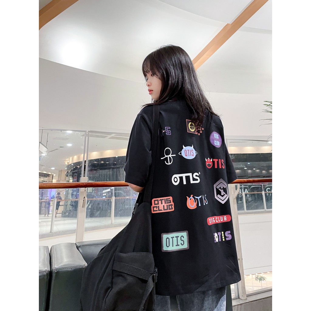 Áo Thun Tay Lỡ Unisex Local Brand Otis Club - Full Logo Đen