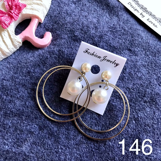 FREESHIP❤️ Khuyên Tai Tròn Trân Châu M146
