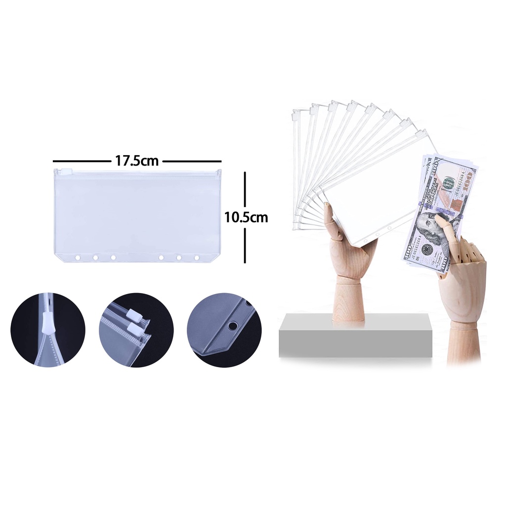 Thùng Đựng Tiền Tài Liệu Khổ A6 Bằng PVC Trong Suốt Kèm Vỏ Bọc Tiện winzige