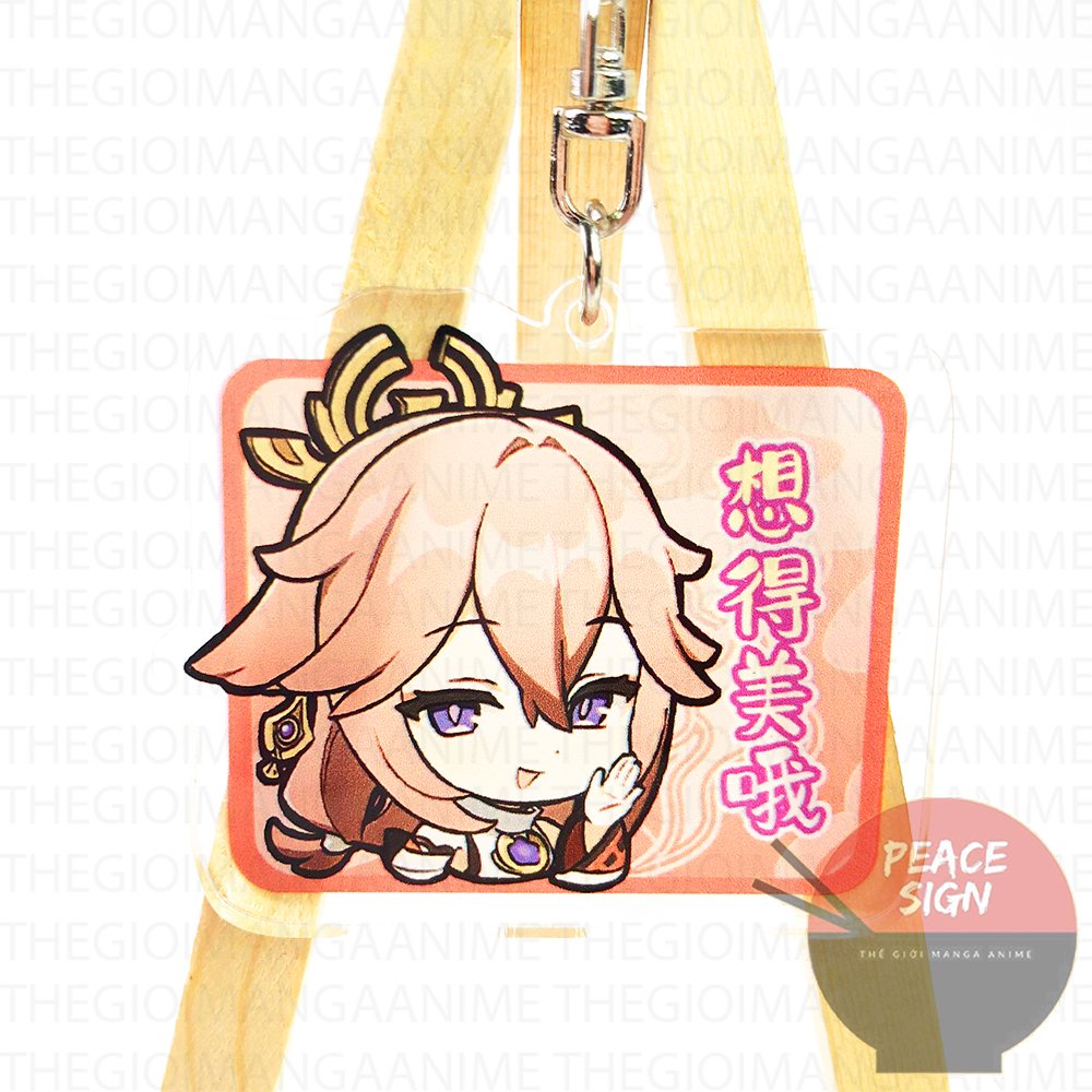 Móc khóa GENSHIN IMPACT ver CHỮ NHẬT mẫu 2 anime chibi xinh xắn dễ thương