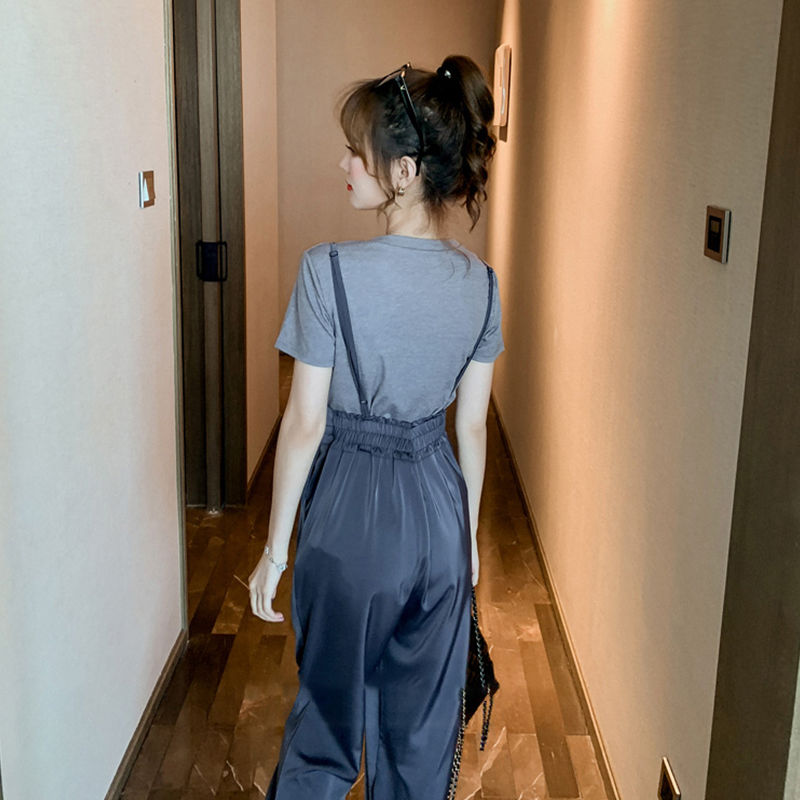 Set Áo Thun Ngắn Tay Cổ Tròn + Quần Dài Ống Rộng Thời Trang Nữ | BigBuy360 - bigbuy360.vn