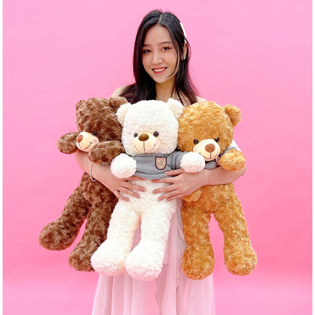 Gấu Bông Teddy Lông Xoắn Má Hồng Cao Cấp Gấu Bông Online