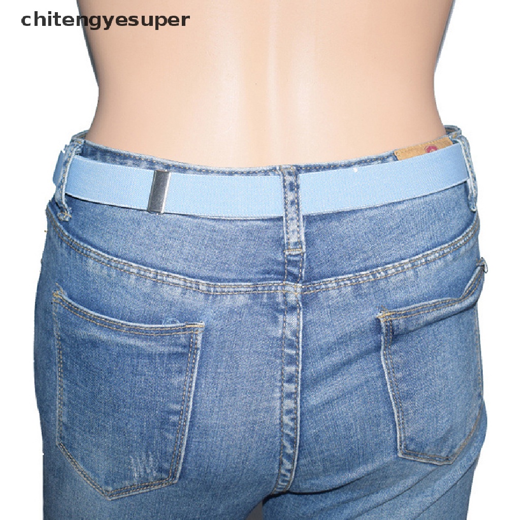 Chitengyesuper Unisex Buckle-Free Elastic Belts Invisible Belt for Jeans No Bulge Hassle Band CGS