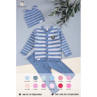 Momma - Bộ len momma kẻ tặng mũ