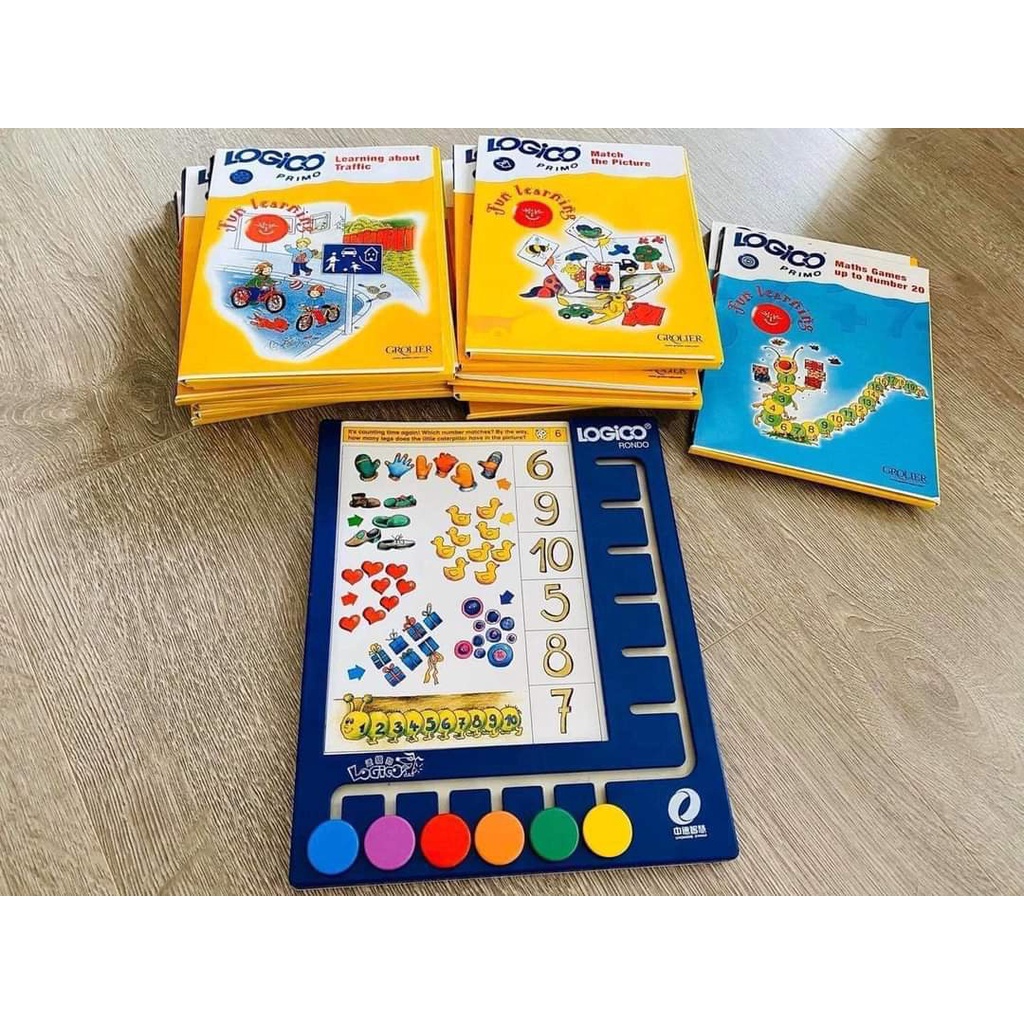 Bảng và học liệu LOGICO PRIMO bộ đồ chơi phát triển trí tuệ toàn diện cho bé - tặng kèm file in 21 chủ đề chơi kèm