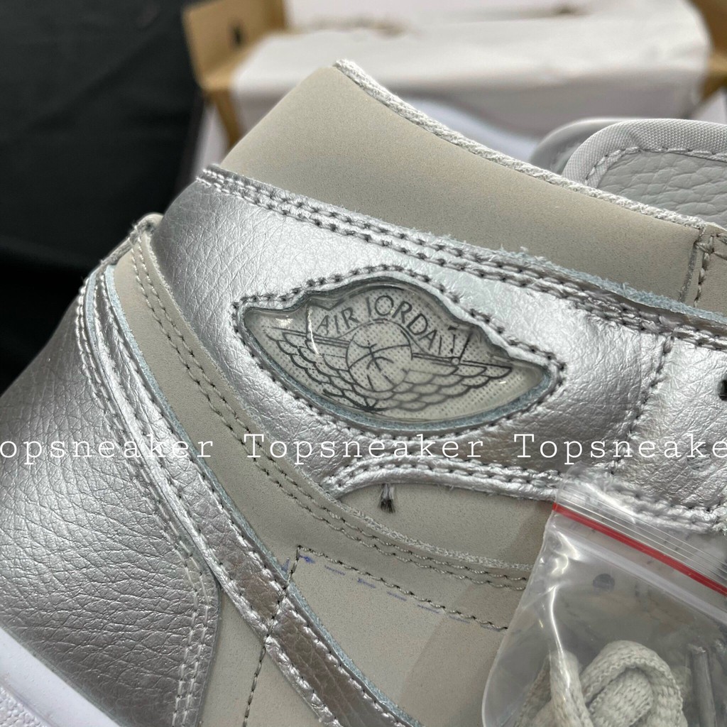 Giày Sneaker Jordan 1 Bạc Bóng
