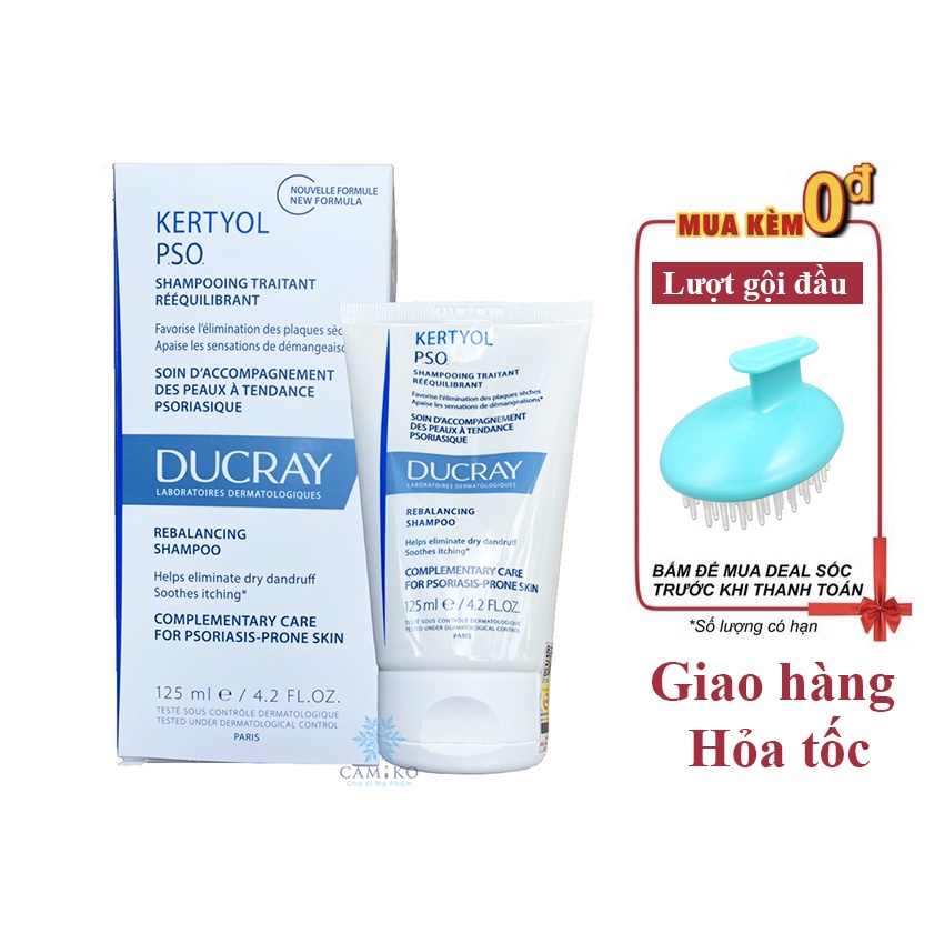 Dầu Gội Giảm Gàu Mảng, giảm ngứa Ducray Kertyol PSO 125ml