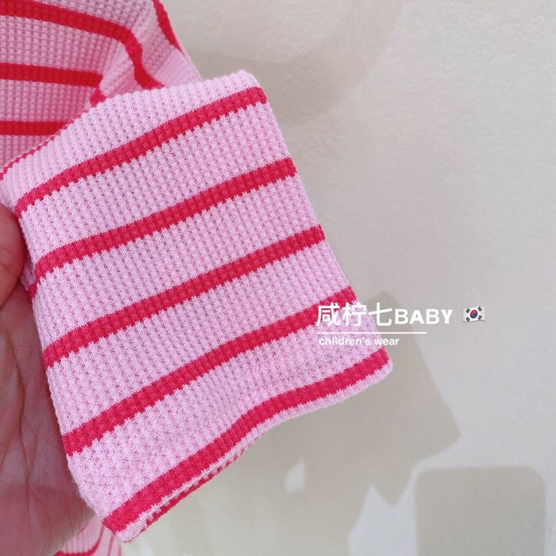 Bộ Đồ Thể Thao Áo Thun In Họa Tiết Kẻ Sọc Thời Trang Xuân Thu Hàn Quốc Nhật Bản Mới 2022 Cho Bé Gái