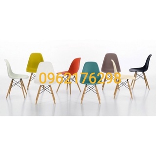Ghế Eames chân gỗ sồi dành cho văn phòng, cafe