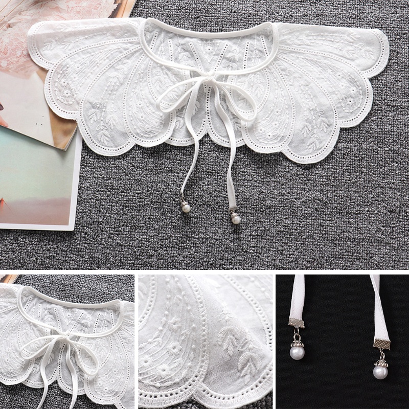 Cổ áo giả thêu họa tiết bướm xinh xắn dành cho nữ
 | BigBuy360 - bigbuy360.vn