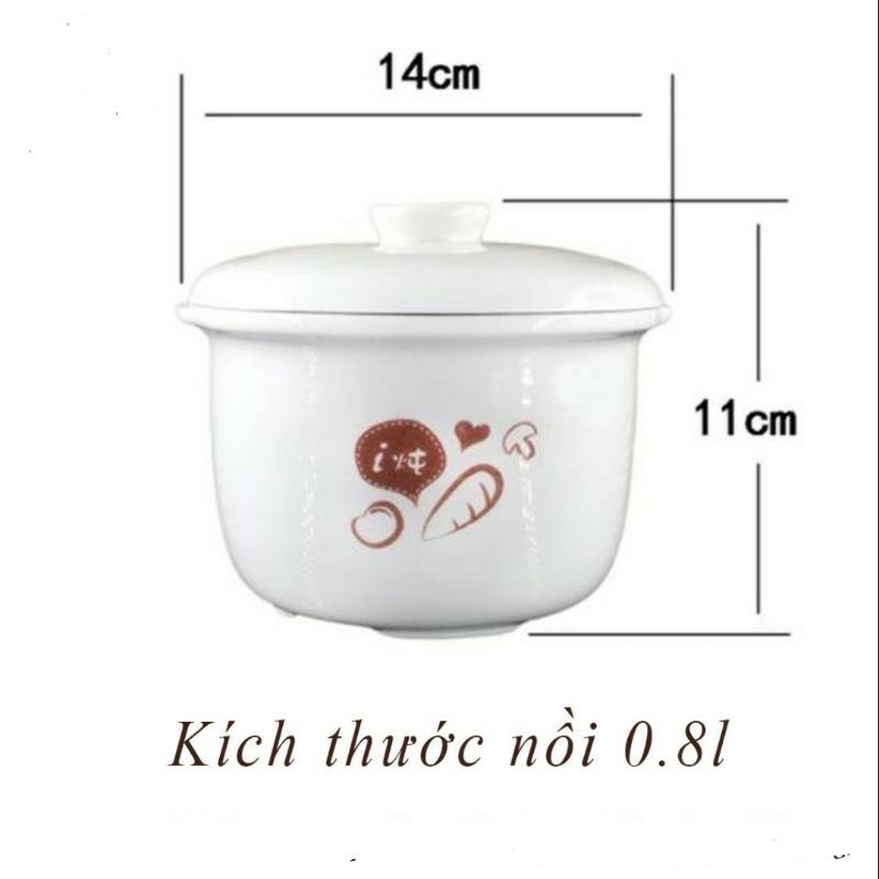 Phụ kiện thố sứ ,nắp sứ, nồi sứ Nồi Nấu Cháo Chậm Bear 0.8L, 1.6L Phiên Bản Quốc Tế