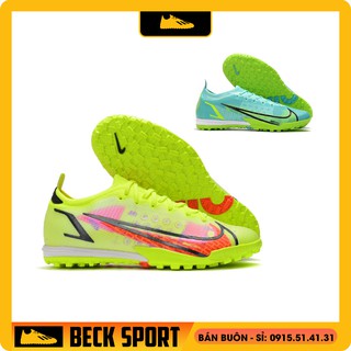 Giày Bóng Đá Sân Cỏ Nhân Tạo 𝗡𝗶𝗸𝗲 𝗠𝗲𝗿𝗰𝘂𝗿𝗶𝗮𝗹 𝗩𝗮𝗽𝗼𝗿 𝟭𝟰 Elite EURO Xanh Ngọc Cổ Lửng TF