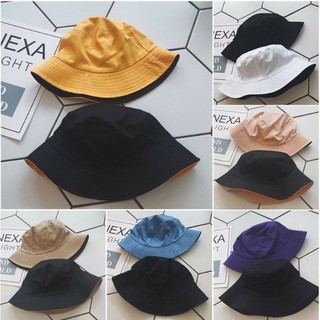 Nón Tai Bèo Đen Trơn Chất Vải Kaki 2 Lớp