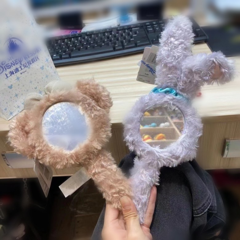 Gương Trang Điểm Cầm Tay Đầu To Hình Thỏ Stella Shirley Rose Nhồi Bông Cầm Tay Di Động