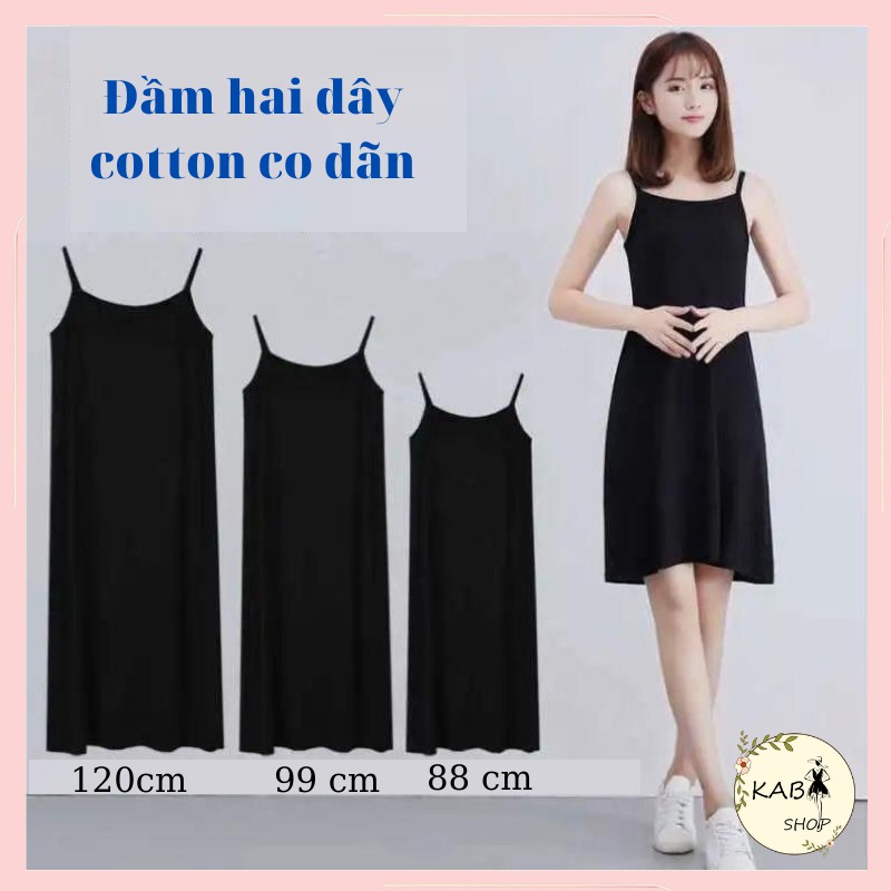 Váy ngủ  hai dây trơn, đầm suông dáng dài chất liệu cotton