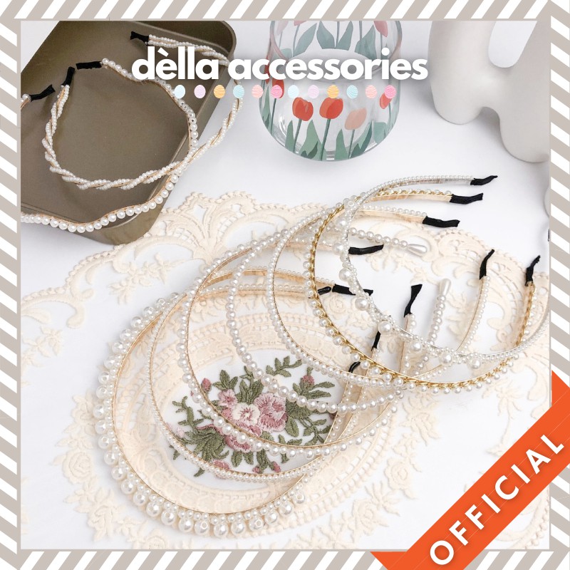 Băng đô cài tóc đính đá ngọc phong cách Hàn đơn giản DÈLLA ACCESSORIES 302