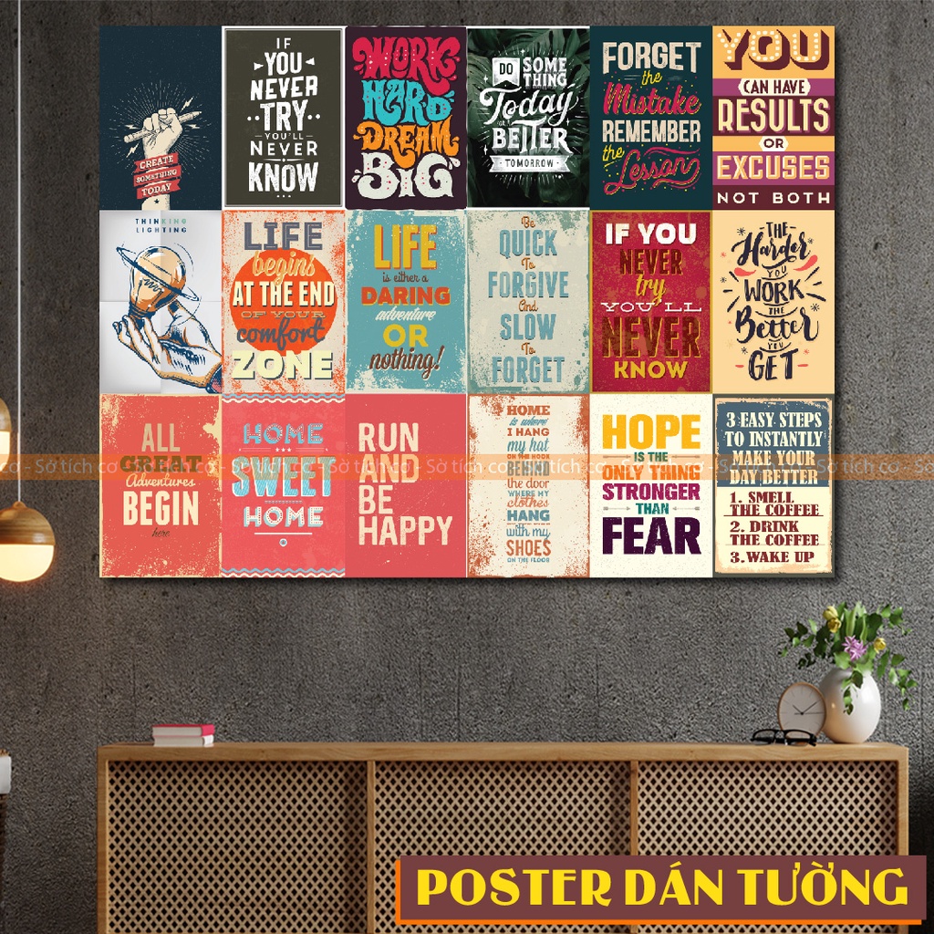 Poster dán tường decal khổ A4 A5 trang trí phòng, cửa hàng, salon,… chủ đề Động lực MSP: PT04