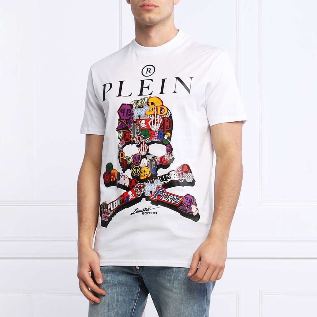 Áo Thun Ngắn Tay In Hình Đầu Lâu Philipp Plein PP Cá Tính Cho Nam