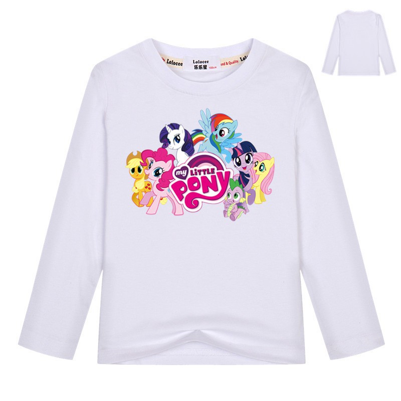 My Little Pony Áo thun dài tay Pinkie Pie Rainbow Dash Twilight Sparkle Tops cho trẻ em gái