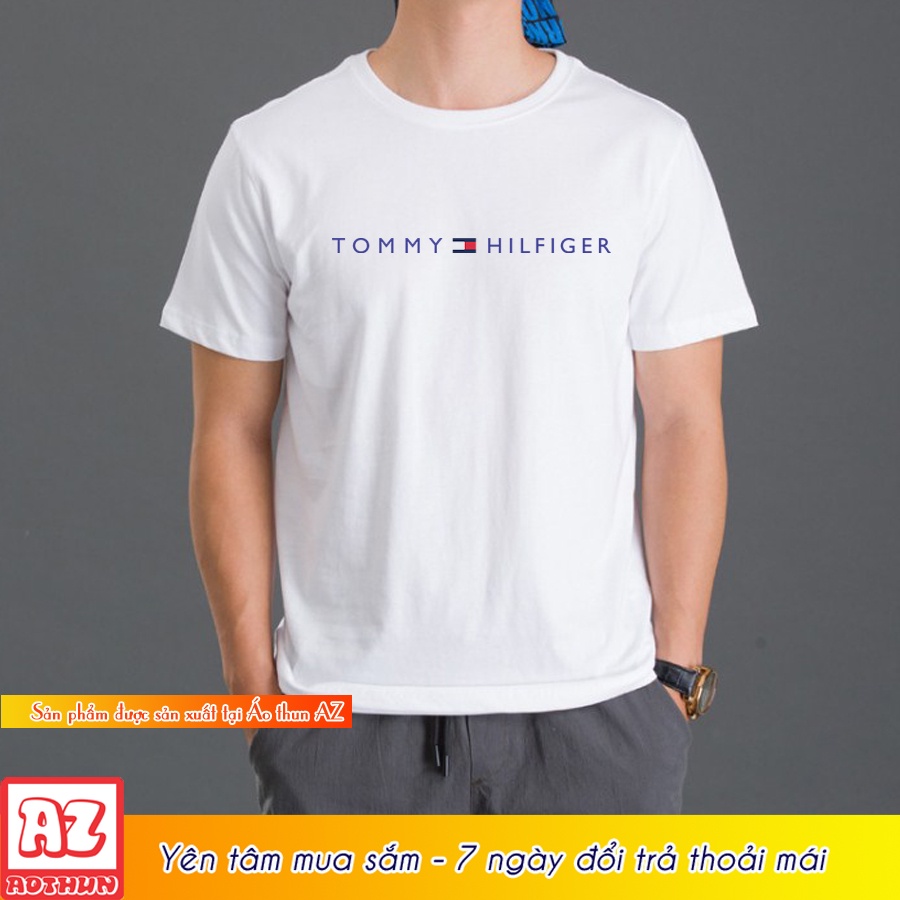 Áo thun nam cổ tròn in logo đơn giản - Vải cotton có bigsize 4XL 5XL 6XL 7XL M3111