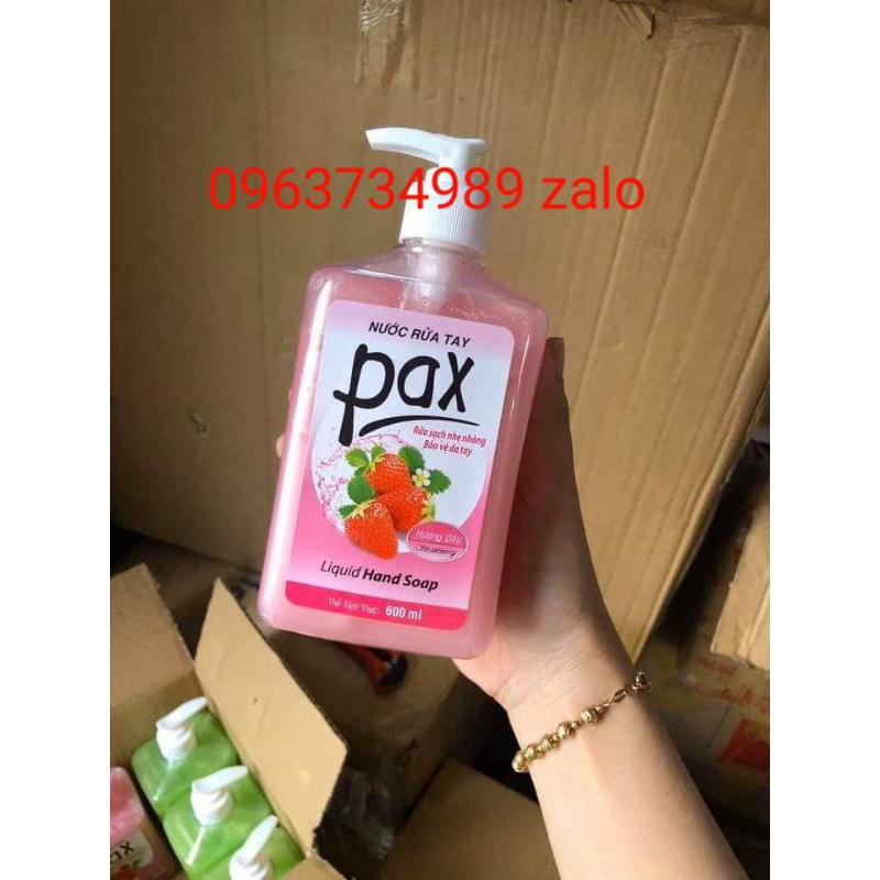 Nước rửa tay pax 600ml cao cấp mẫu mới( dâu, trà xanh, dưa hấu)