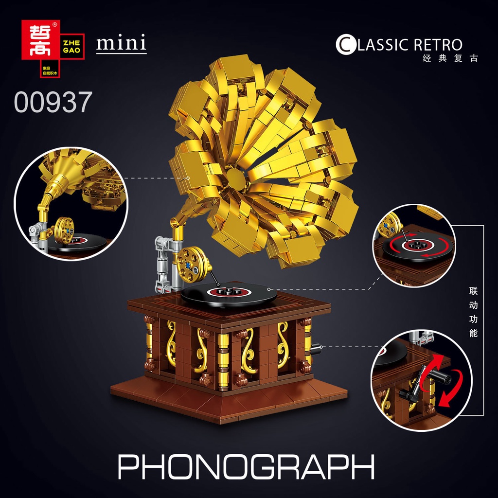 Đồ Chơi Lắp Ráp Mô Hình Máy May Mô Phỏng Máy May Radio Phong Cách Cổ Điển DIY