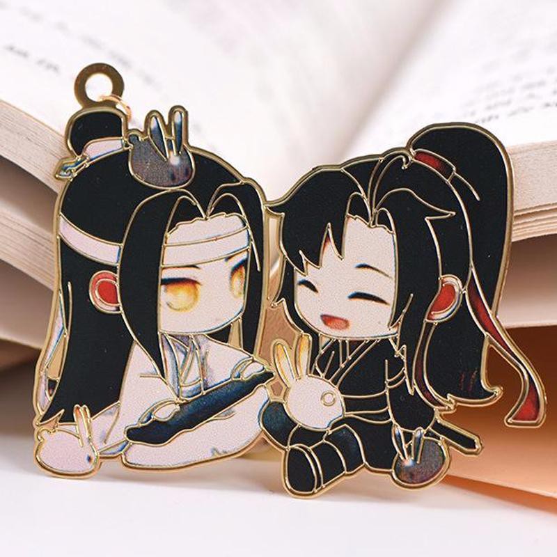 (kim loại mỏng) Bookmark THIÊN QUAN TỨ PHÚC in màu anime chibi