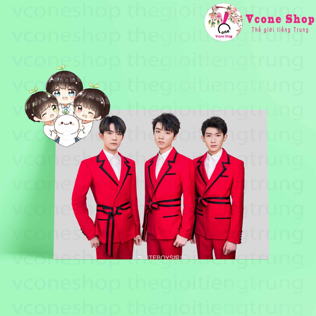 (1 tấm) Postcard cao cấp TFBOYS giấy 260gsm A5 in hình Vương Nguyên Vương Tuấn Khải Dịch Dương Thiên Tỉ idol hoa ngữ