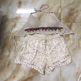 Set bikini màu be hàng loại đẹp