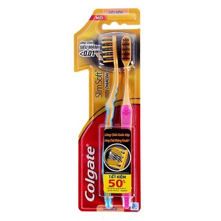 LÔ 2 BÀN CHẢI ĐÁNH RĂNG COLGATE SLIMSOFT CHARCOAL
