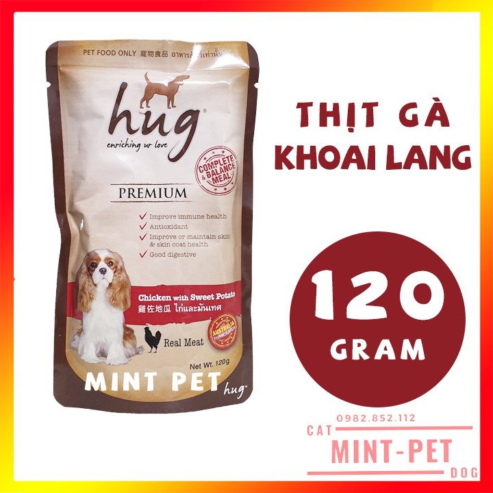 Thức Ăn Pate Dinh Dưỡng HUG cho Chó Gói 120 Gram #MIntPet