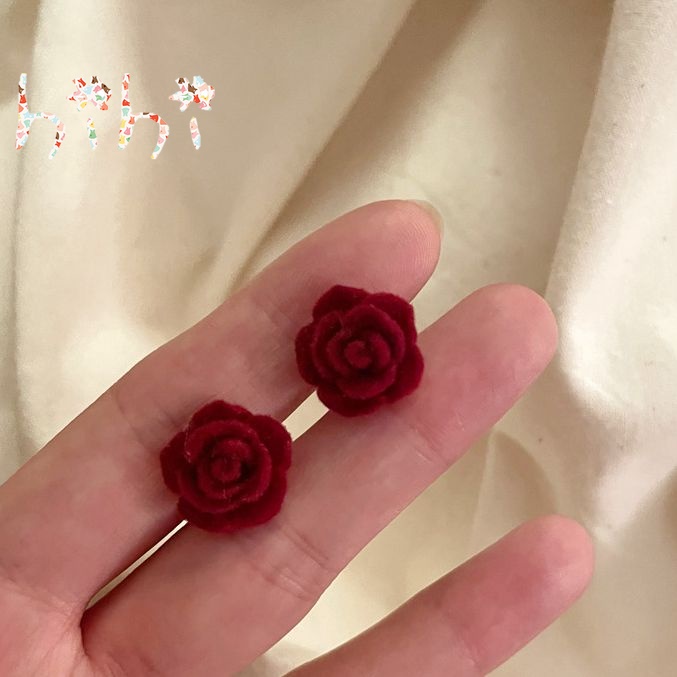 Đôi Khuyên tai hình hoa hồng xinh xắn dễ thương cho nữ