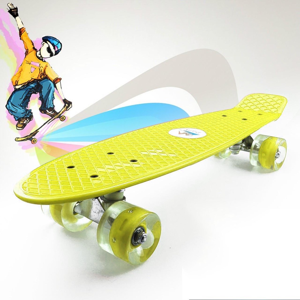 Ván trượt Skateboard Penny nhiều màu có bánh đèn led phát sáng