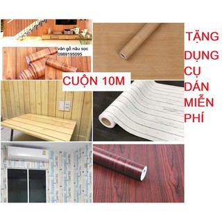Giấy dán tường vân gỗ 🌸[𝐅𝐑𝐄𝐄𝐒𝐇𝐈𝐏]🌸decal  vân gỗ có sẵn keo bóc dán 45cm*10m 🌸TẶNG DỤNG CỤ🌸
