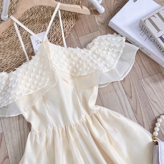 Váy tơ cổ yếm 2 lớp
