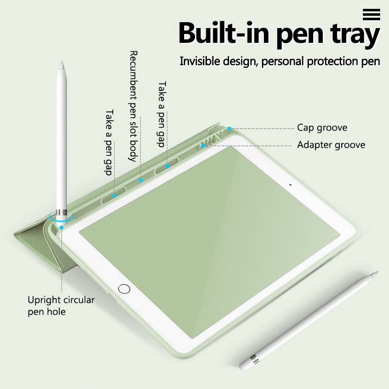 Ốp bảo vệ ipad có khe gắn bút chì cho IPAD AIR 3 10.5 INCH 2019 / 2018 9.7 MINI 5