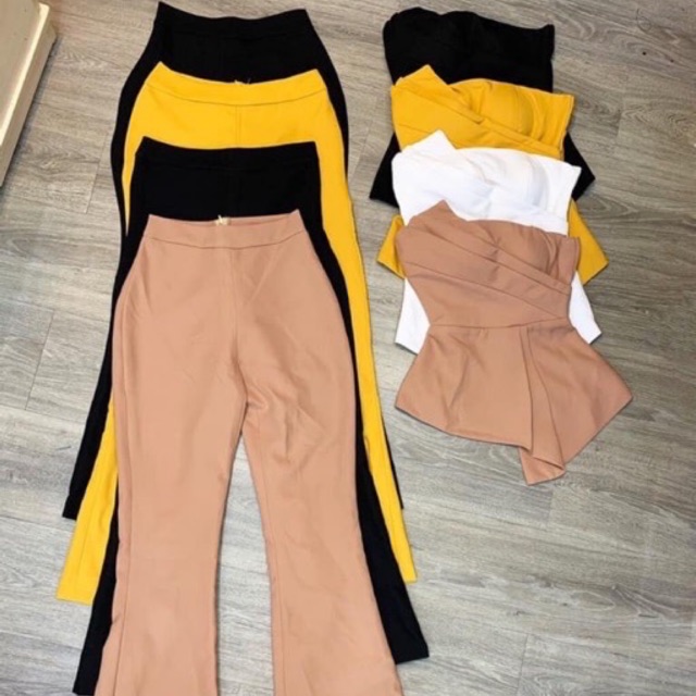 Set áo cúp ngực + quần loe