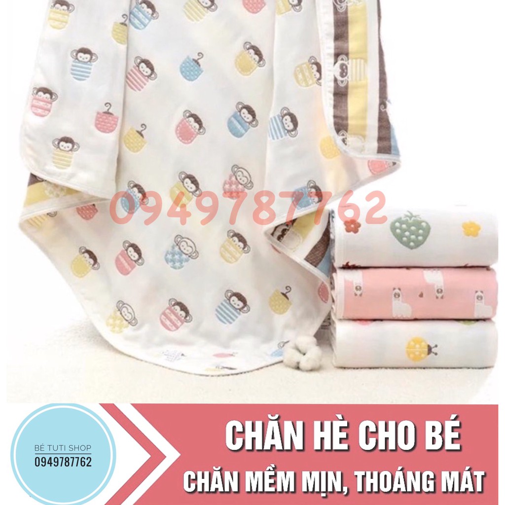Khăn tắm sợi tre 6 lớp 2 mặt cho bé siêu mềm và thấm hút tốt Wooyi cỡ lớn 110x110cm