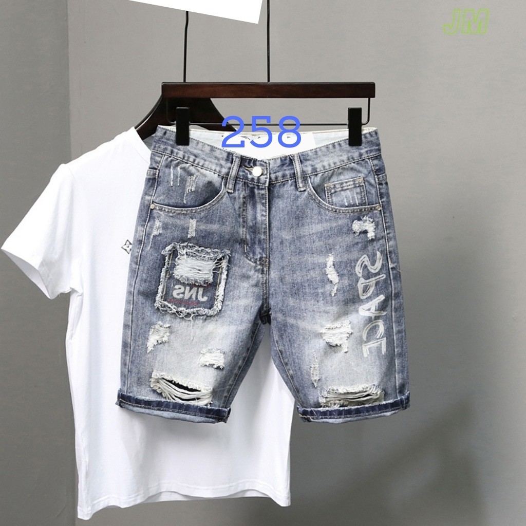 Quần Short Nam AD236JM - AD258JM Short Jean Nam VNXK Co Dãn Cao Cấp Phối Rách Hàng Xưởng Tận Gốc Thời Trang TG (44-70KG) | BigBuy360 - bigbuy360.vn