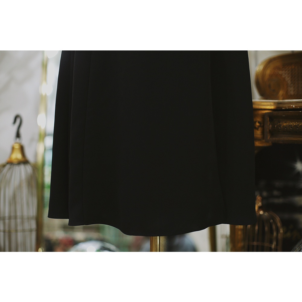 Váy Đầm Công Sở màu Đen Chất Mango Hàn Sang Trọng – Thanh Lịch