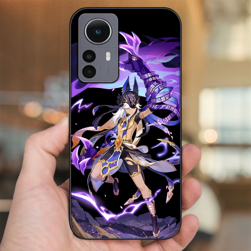 Ốp lưng Xiaomi 12 viền đen in hình Cyno Genshin Impact