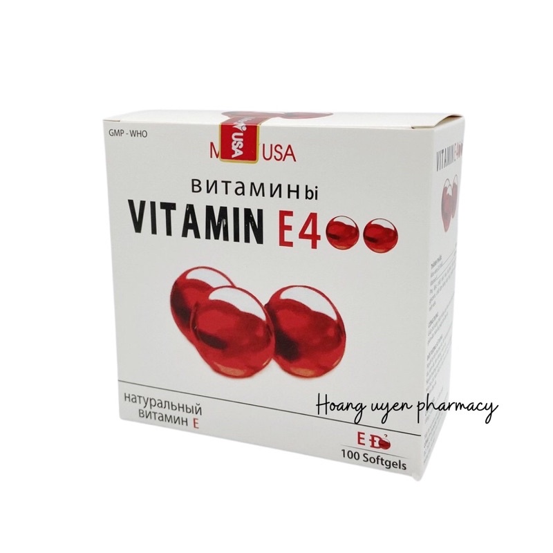 Vitamin E đỏ Mediusa - Hộp 100 viên (Vitamin E 400)