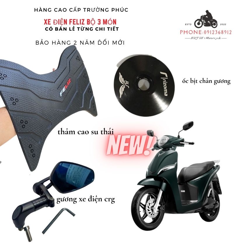 Vinfast feliz S 2022 Bộ Phụ Kiện 3 Món ( có Bán Lẻ Chi tiết)